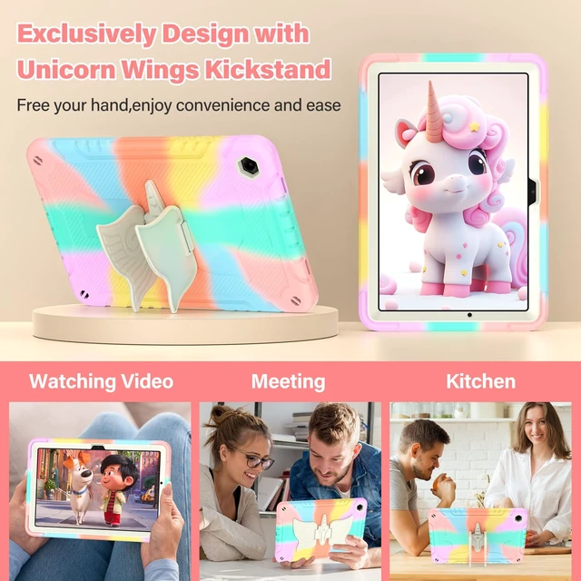 Alt view image 5 of 5 - TOMORRY Case for Samsung Galaxy Tab A11+ Plus/ A9+ 11 inch 2025/2023 with Screen Protector,Unicorn Stand Shoulder Strap, for Galaxy Tab A11 Plus/A9 Plus Tablet Case Kids Girls (Colourful Rose)