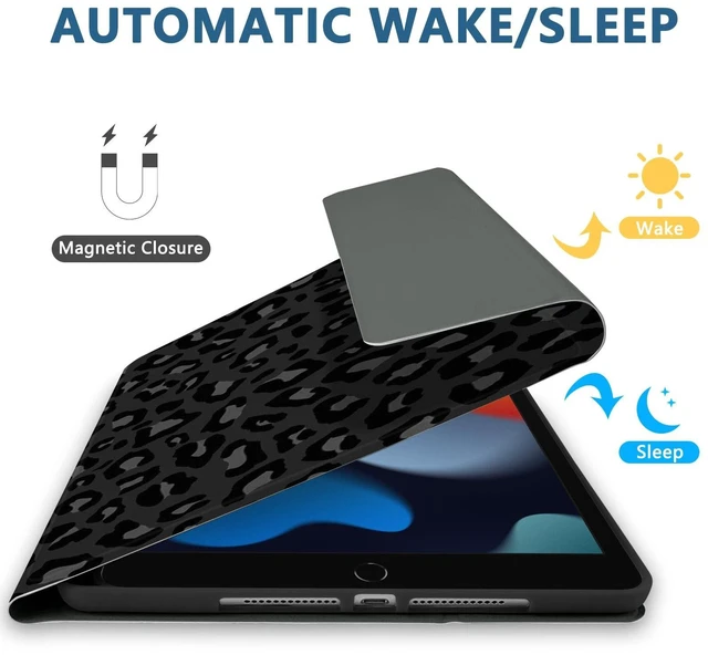 Alt view image 5 of 5 - TopPerfekt for iPad 9th Generation Keyboard Case 10.2inch 2021, Magnetically Absorbent, Auto Sleep/Wake, Pencil Holder for iPad 8th Gen 2020, 7th Gen 2019, Air 3rd, pro 10.5inch - BlackGrey Leopard