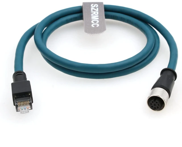 Alt view image 2 of 4 - SZRMCC M12 Sensor Actuator Cable A Code 8 Pin Female to RJ45 Ethernet Cable Cat 6A High Flex Waterproof Network Cable for Industrial Automation Profibus DeviceNet (15m)