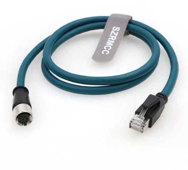 Alt view image 4 of 4 - SZRMCC M12 Sensor Actuator Cable A Code 8 Pin Female to RJ45 Ethernet Cable Cat 6A High Flex Waterproof Network Cable for Industrial Automation Profibus DeviceNet (15m)