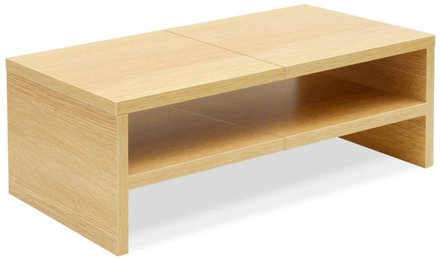 Main image of TEAMIX 20 inch Monitor Riser Stand - 2 Tiers, Wood Desktop Bookshelf, Maple