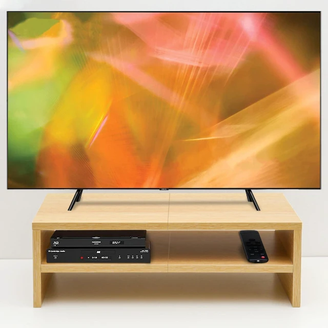 Alt view image 4 of 5 - TEAMIX 20 inch Monitor Riser Stand - 2 Tiers, Wood Desktop Bookshelf, Maple