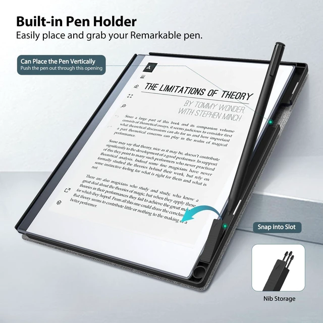 Alt view image 3 of 5 - TiMOVO Case Fit for Remarkable 2 10.3" 2020 with Pen Slot, Gray