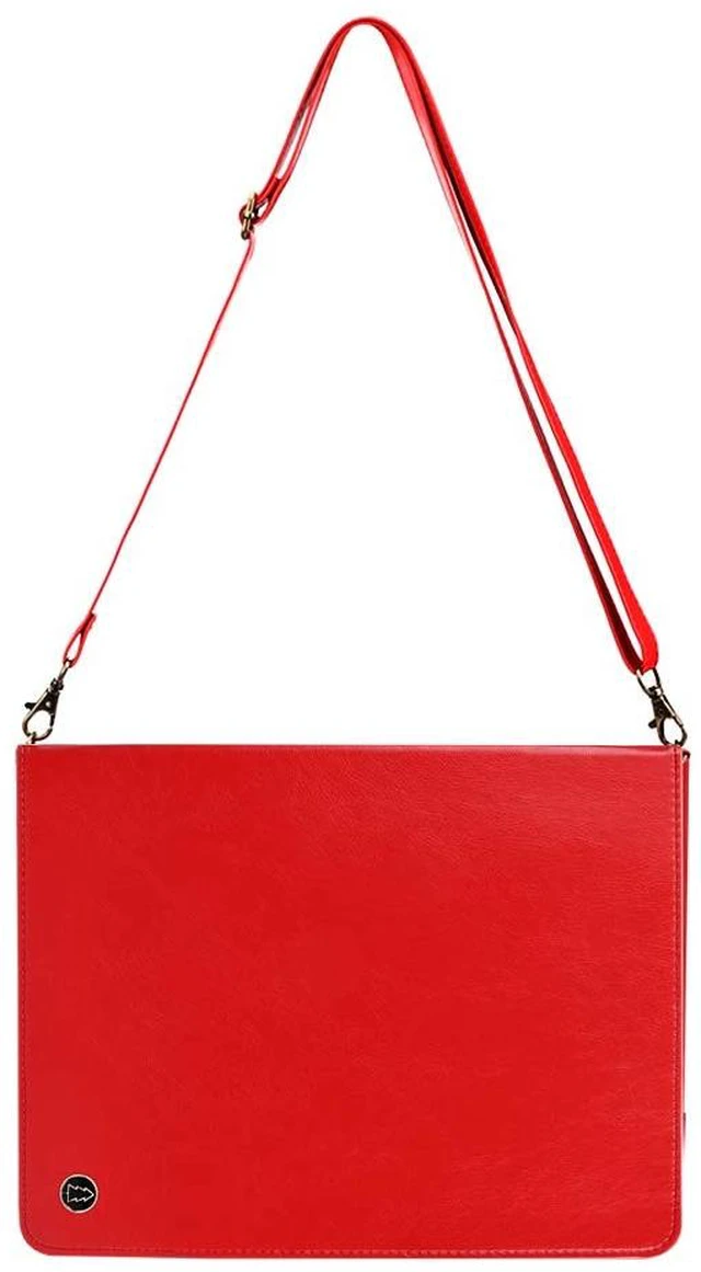 Alt view image 2 of 5 - Handbag Case for iPad 10.2" (2019-2021) & iPad Pro/Air 10.5", Techcircle Folio Stand iPad Crossbody Wallet Case with Pencil Holder & Envelope Pocket, Hand Strap+Shoulder Strap Protective Cover, Red