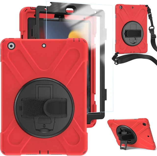 Main image of TSQ Case for iPad 9th/8th/7th Generation 10.2 Inch for Kids, Red