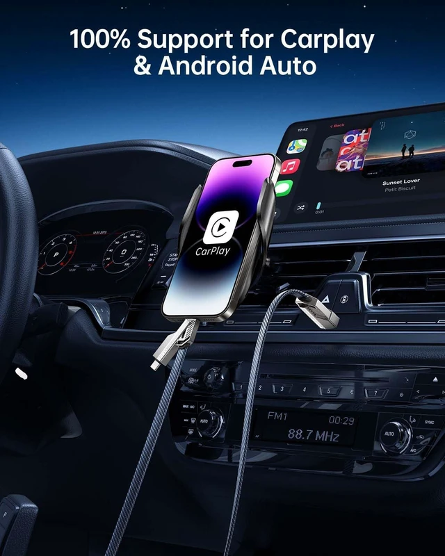 Alt view image 5 of 5 - Jixivor 5FT 4 in 1 Multi Charging Cable, 60W USB A/C to C/Lightning Cable Combo, Support High-Speed Charging & Fast Data Transfer, CarPlay & Android Auto, Multi Charger Cord for iPhone/Samsung/i