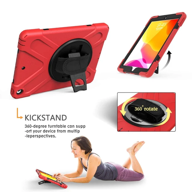 Alt view image 4 of 5 - TSQ Case for iPad 9th/8th/7th Generation 10.2 Inch for Kids, Red