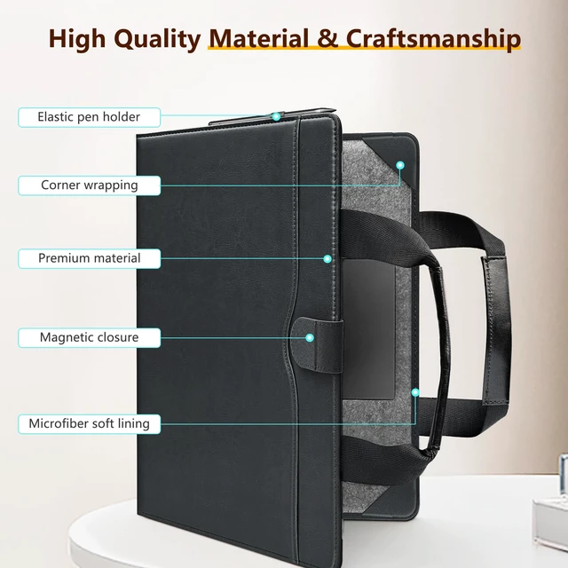 Alt view image 4 of 5 - SSSGRGB Sleeve Case for 13.8-Inch Microsoft Surface Laptop 7(Model: 2036) and 13.5-Inch Surface Laptop 6/5/4/3/2(Models: 1951/1868/1958/1950/1867/1769) with Carrying Strap,Pocket and Pen Holde