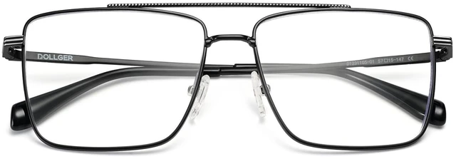 Alt view image 2 of 5 - Dollger Blue Light Glasses for Men Women Metal Square Frame Spring Temple Computer Blue Light Blocking GlassesBlack