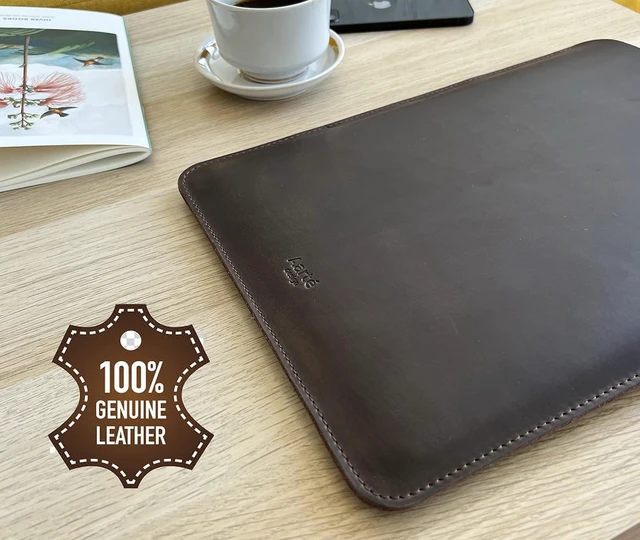 Alt view image 5 of 5 - Genuine Leather Sleeve Case for 13 inch MacBook Air/MacBook 13 Pro M1 M2 M3 M4 2018-2026 (Coffe, MacBook 13 Pro)
