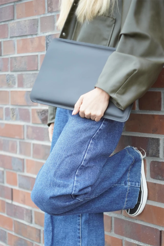 Alt view image 2 of 5 - Genuine Leather Sleeve Case for 13 inch MacBook Air/MacBook 13 Pro M1 M2 M3 M4 2018-2026 (Coffe, MacBook 13 Pro)