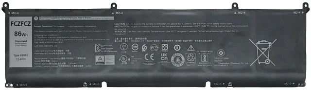 Main image of FCZFCZ 69KF2 Battery 86Wh 7167mAh 8FCTC 70N2F 11.4V 6-Cells