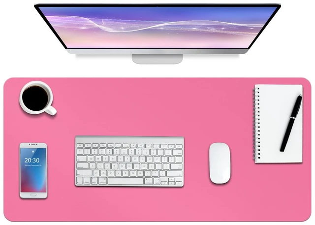 Main image of Boutilon Leather Desk Pad Protector,Non-Slip Mouse Pad,Laptop Desk Pad,Office Mouse Mat,Waterproof Leather Desk Blotter,Desk Writing Pad for Office and Home (XXL-Rose Pink,47.2"x 17")