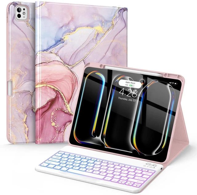 Main image of Soke Keyboard Case for iPad Pro 13 Inch (M5 2025/M4 2024), Pink Marble