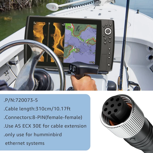 Alt view image 4 of 5 - SigeIy 720073-5 AS EC 10E Ethernet Cable Extension, Replacement for Humminbird of Helix 15, Helix 12, Helix 10, Helix 9, Helix 8, Helix 7, Apex, Onix, Models (Black 10 Feet)
