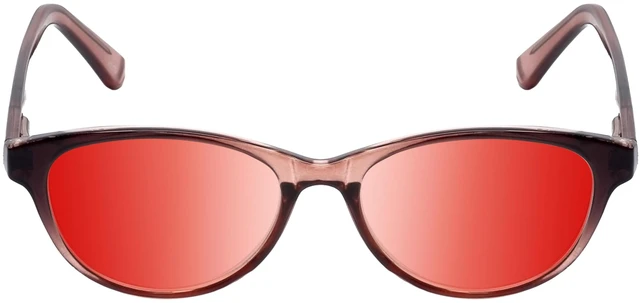 Alt view image 5 of 5 - Medspex Corinne McCormack Polly Color Therapy Reading Glasses +2.75 Pink Black Fade/Deep Red Womens Fluorescent Light Sensitivity Chromotherapy Chakra Healing