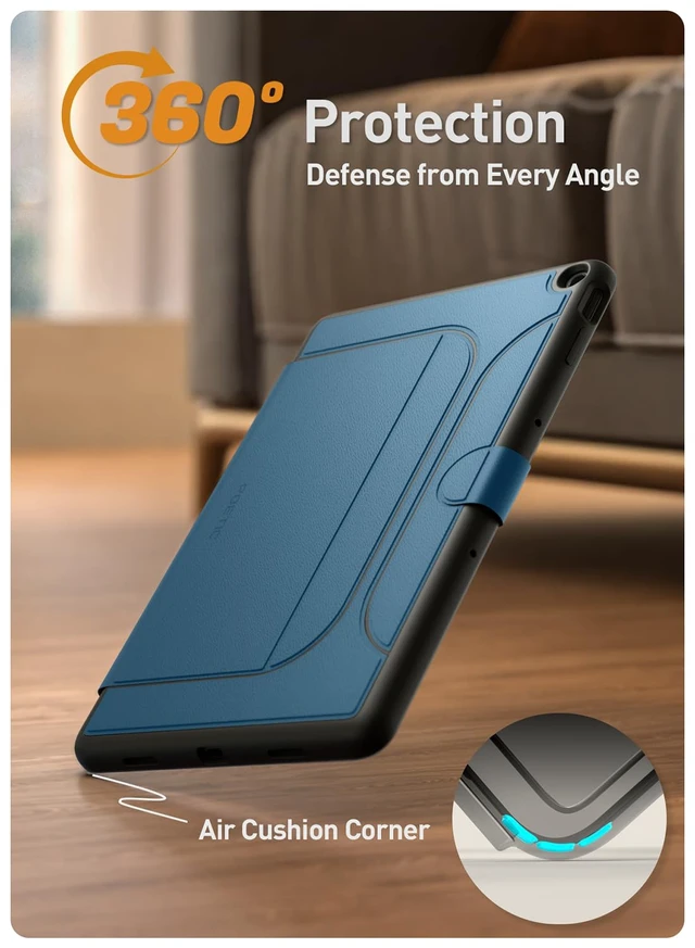 Alt view image 5 of 5 - Poetic Explorer Magnetic Folio Stand Case Designed for Google Pixel Tablet (2023), Magnetic Fidget Mount Case for Google Pixel Tablet, Teal Blue