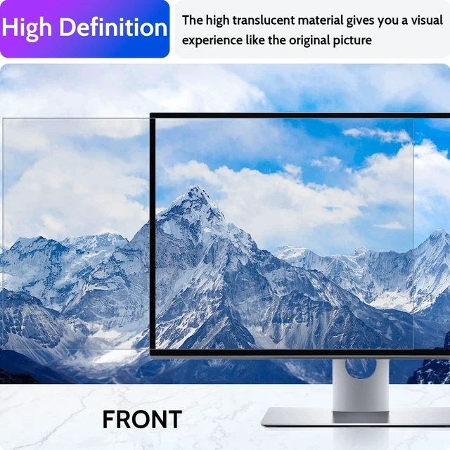 Alt view image 5 of 5 - Peslv Computer Privacy Screen 23 Inch for 16:9 Widescreen Monitor, Removable 23inch Anti Blue Light Anti Glare Monitor Privacy Filter Shield