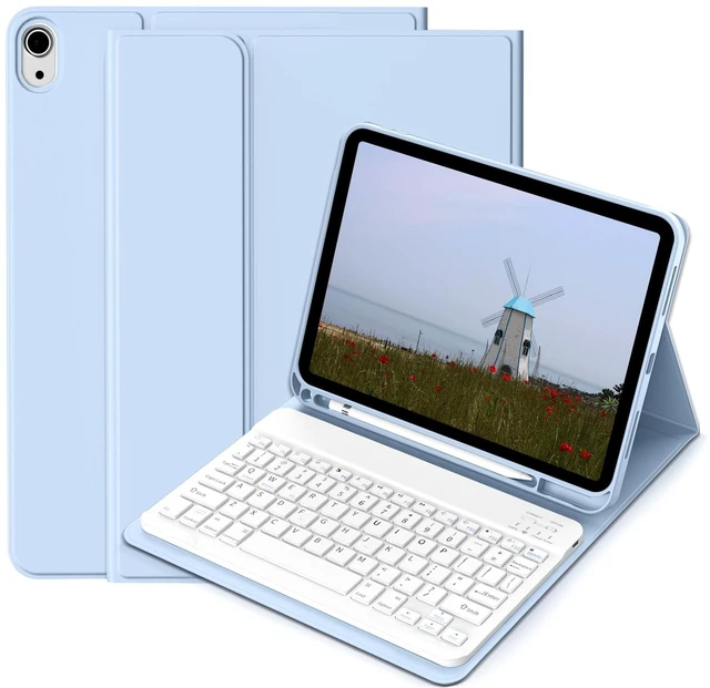 Main image of BQDIYOO Keyboard Case for iPad 11th Generation (A16), 10th Gen, Blue