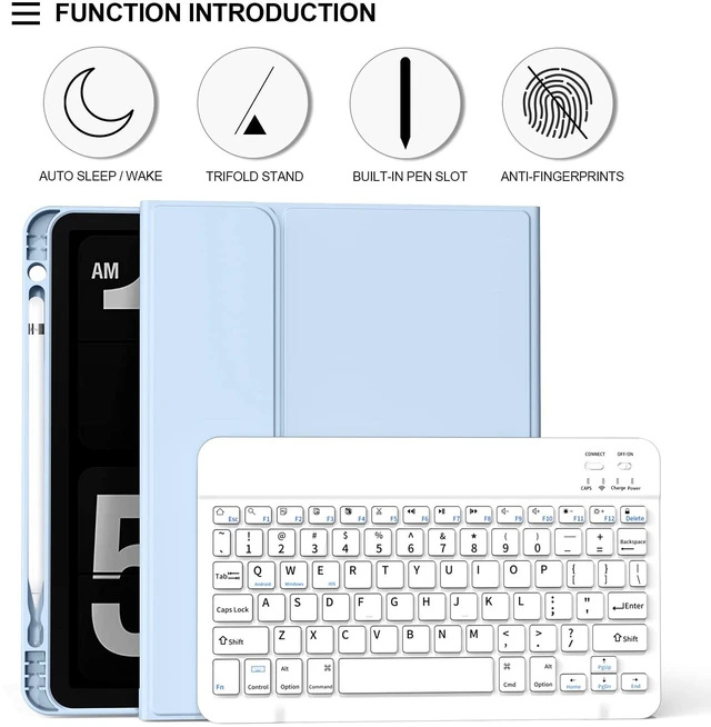 Alt view image 3 of 5 - BQDIYOO Keyboard Case for iPad 11th Generation (A16), 10th Gen, Blue