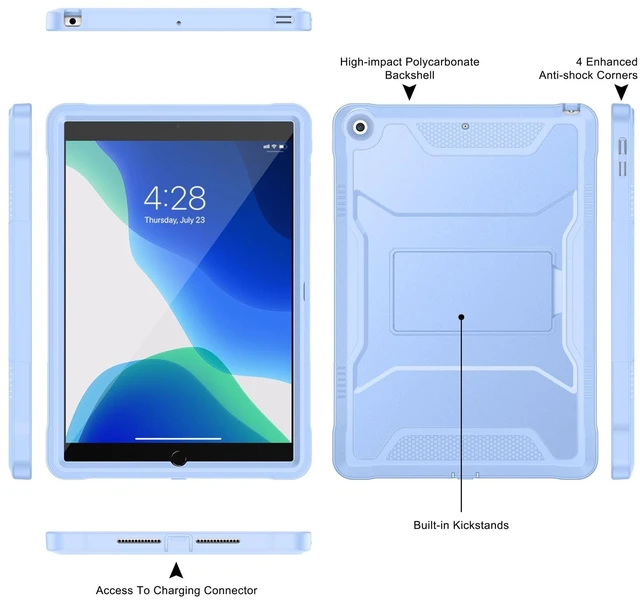 Alt view image 3 of 5 - Soke Case for iPad 9th/8th/7th Generation 10.2-Inch - LightBlue