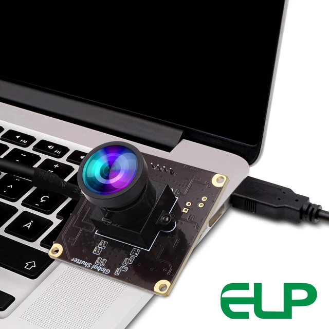 Alt view image 2 of 5 - ELP Global Shutter USB Camera Module High Speed with Wide Angle Lens for Computer 1080P Mini UVC USB2.0 Webcam Board High Frame 90fps PC Camera for Laptop (100 no Distortion Lens)