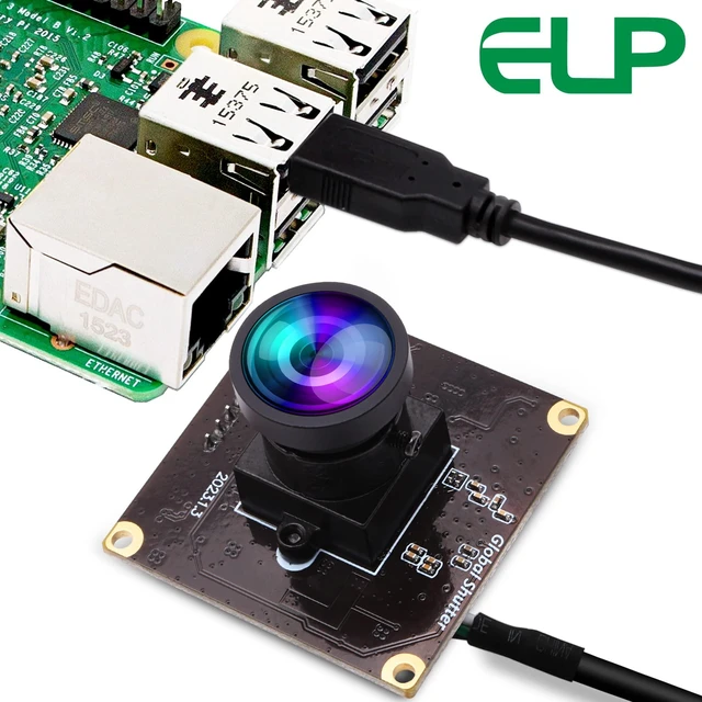 Alt view image 3 of 5 - ELP Global Shutter USB Camera Module High Speed with Wide Angle Lens for Computer 1080P Mini UVC USB2.0 Webcam Board High Frame 90fps PC Camera for Laptop (100 no Distortion Lens)