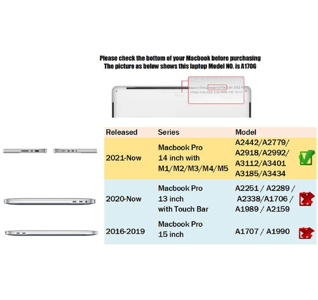 Alt view image 3 of 5 - Se7enline for MacBook Pro 14 inch Case 2026-2021 M5 M4 M3 M2,Serenity Blue