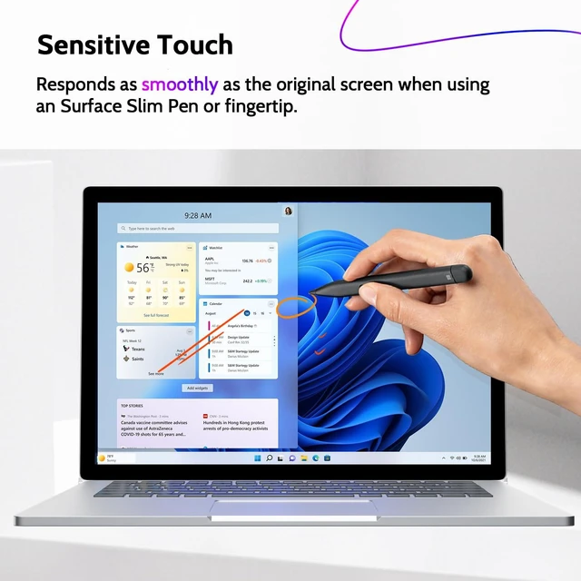 Alt view image 5 of 5 - Peslv Magnetic Privacy Screen for Surface Book 3/2/1 15 Inch, Removable Anti Blue Light Glare Filter, Black Security Private Apy Block Protector
