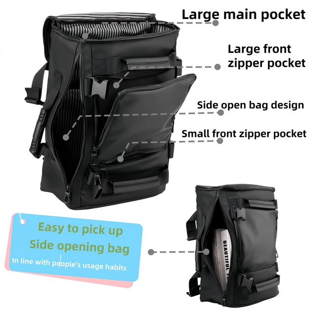 Alt view image 4 of 5 - RichMoro Carry On Backpack Travel Backpack for Men & Women, Durable Convertible Duffle Bag Fit for 16 Inch Laptop for Fitness, Travel (Dark blue)