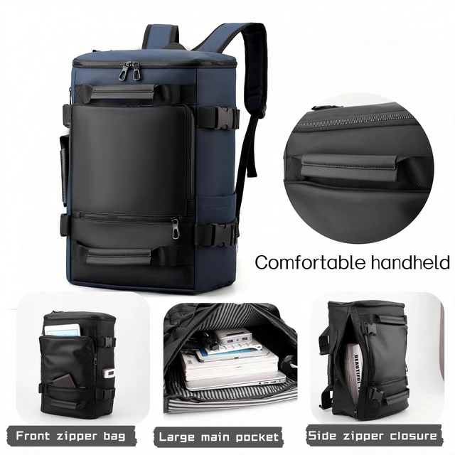 Alt view image 5 of 5 - RichMoro Carry On Backpack Travel Backpack for Men & Women, Durable Convertible Duffle Bag Fit for 16 Inch Laptop for Fitness, Travel (Dark blue)