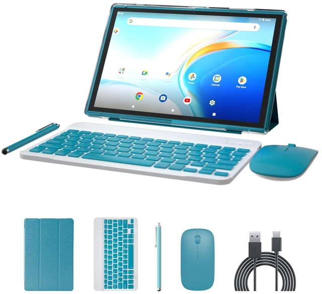 Main image of 2 in 1 Tablet 10 Inch Android 15 Tableta, Tablets with Keyboard Mouse Case Stylus, 8GB RAM 32GB ROM Supports 1TB Expansion, 2MP+8MP Dual Camera Quad Core Processor 6000mAh Battery 10.1 IN FHD Tab Navy