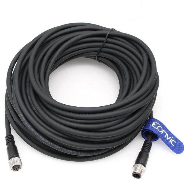 Alt view image 2 of 4 - Eonvic Industrial M12 8 Pin Male to Female Aviation Sensor Connector Waterproof M12 A Code Shielded Signal Cable (20M//65.6ft)