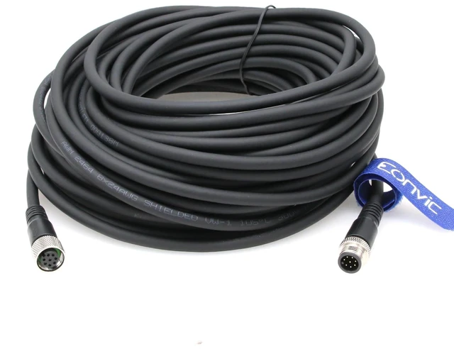 Alt view image 3 of 4 - Eonvic Industrial M12 8 Pin Male to Female Aviation Sensor Connector Waterproof M12 A Code Shielded Signal Cable (20M//65.6ft)