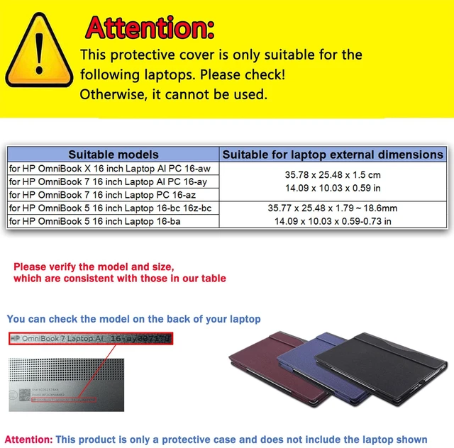 Alt view image 2 of 5 - LIMIYUE Case Cover for HP OmniBook 7/X 16 inch AI PC 16-ay/16-aw/16-az & for HP OmniBook 5 Laptop 16-ba 16-bc 16z-bc Sleeve,PU Leather Protective Bag Shell with Pen Holder (Dark Blue)