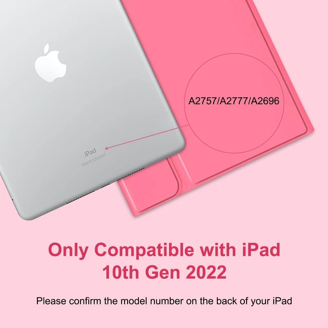 Alt view image 2 of 5 - MMK for iPad A16 11th 10th Generation Case with Keyboard, Watermelon Red