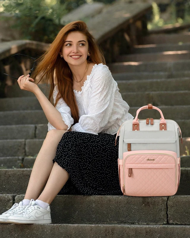 Alt view image 2 of 2 - LOVEVOOK Laptop Backpack for Women, 17.3'' Waterproof Nurse Bag Teacher Work Backpack Purse for Women, Travel Computer Backpack for College Office Business Ladies