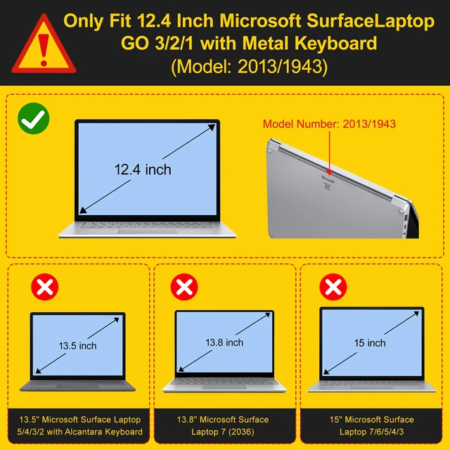 Alt view image 2 of 5 - Lepeoac Case for Surface Laptop Go 3/2/1 12.4", Pink & Gold Hearts