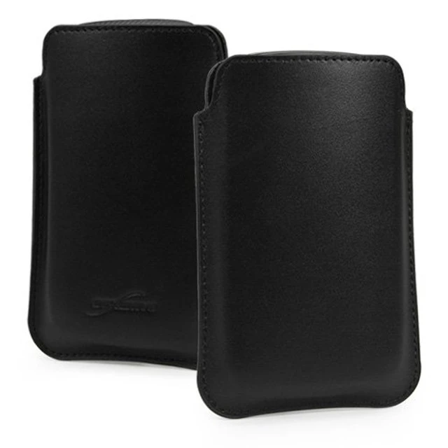 Alt view image 2 of 5 - BoxWave Case Compatible with FiiO M9 - Genuine Leather Pouch, Slim Real Leather Luxury Lightweight Pocket for FiiO M9 - Nero Black