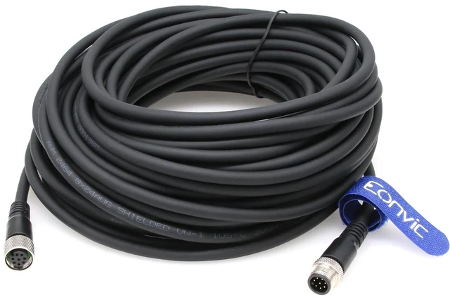 Main image of Eonvic Industrial M12 8 Pin Male to Female Aviation Sensor Connector Waterproof M12 A Code Shielded Signal Cable (20M//65.6ft)
