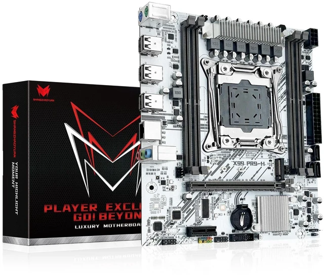 Main image of SHANGZHAOYUAN X99 LGA 2011-3 Motherboard for Intel Xeon E5 V3/V4 and Core i7 Series Processors (Micro ATX, DDR4 Max 128GB, PCIe 3.0, M.2 Protocol, Gigabit LAN) PC Server Mainboard, X99 PR9-H White