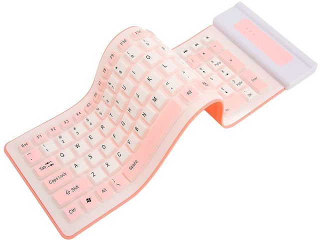 Main image of Serounder Wireless Silicone Keyboard, Foldable Silicone Keyboard Soft Waterproof Rollup Keyboard for PC Laptop Notebook, 103 Keys, Mute Typing, Lightweight ()
