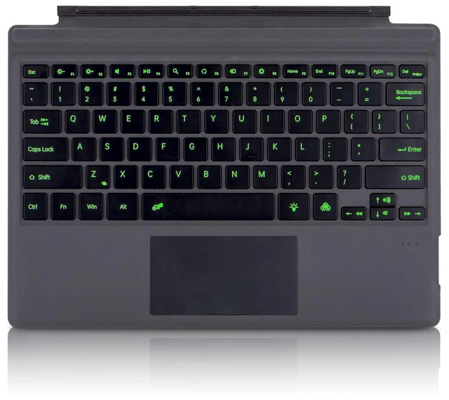 Main image of Keyboard Type Cover for Microsoft Surface Pro 7+ / Pro 7/6 / 5/4 / 3, 12.3 inch, Ultra-Slim Bluetooth Multi-Touchpad Mouse Rechargeable, 7-Color LED Backlit (Black)