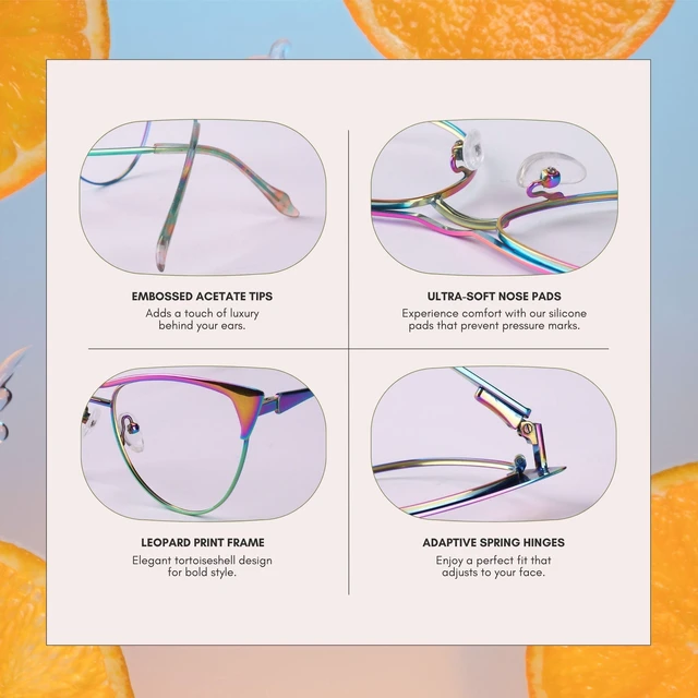 Alt view image 3 of 5 - DOERAYMI Blue Light Glasses for Women Blue Blockers Cat Eye Frame