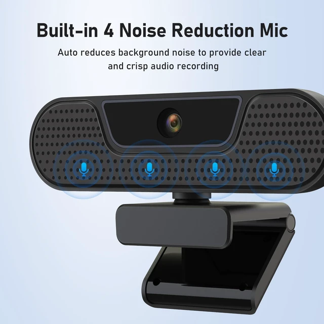 Alt view image 4 of 5 - saylas 4K Webcam with 4 Noise Cancellation Microphone, W8GS Web Cam, Privacy Cover, 85 FOV, Plug & Play Web Streaming Camera for Computer, USB Webcam for Pc, Laptop, Desktop, Mac