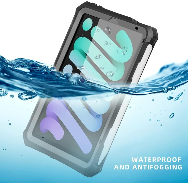 Alt view image 2 of 5 - MRUOZRUI Waterproof Case Compatible with iPad mini 7&6 6th Generation 8.3 Inch, Full Body Heavy Duty Protection with Built-in Screen Protector, Pencil Holder, Strap, Shockproof Tablet Case