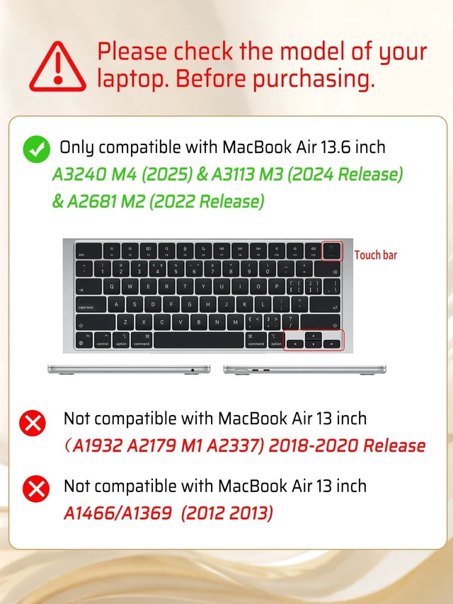 Alt view image 3 of 5 - Seorsok Compatible with New MacBook Air 13.6 inch Case M5 M4 M3 M2 2026-2022 Release A3449 A3240 A2681 A3113,Elegant Leaves Flowers Leather Plastic Hard Shell Case&Keyboard Cover,Green Blooming Floral