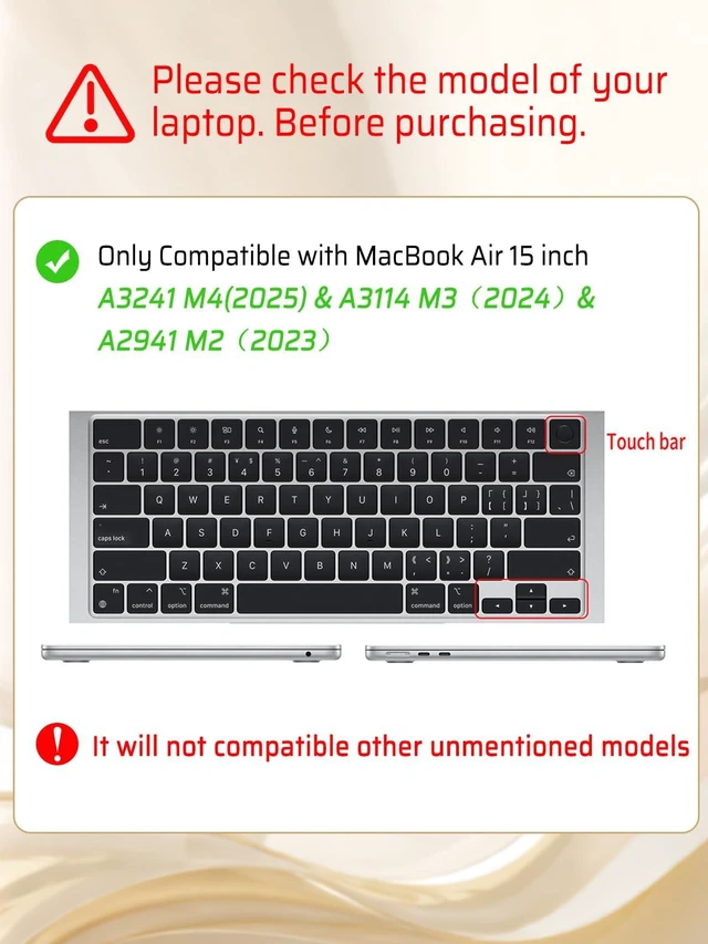 Alt view image 3 of 5 - Seorsok Compatible with MacBook Air 15inch Case 2026 2025-2023 Release M5 A3448 M4 A3241 M3 A3114 M2 A2941 Touch ID,Leaves Flowers Leather Plastic Hard Shell Case&Keyboard Cover,Purple Blooming Floral