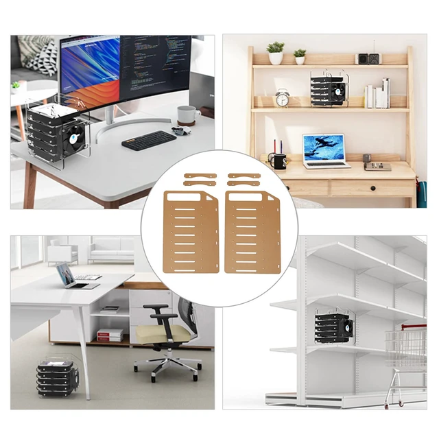 Alt view image 4 of 5 - DIY Hard Drive Bracket, Multi Layer Acrylic Rack for Desktop with Accurate Mounting Hole, Supports Multiple 3.5inch Hard Drives, Easy Installation (8 Layers)
