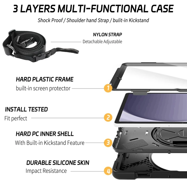 Alt view image 3 of 5 - ZenRich Rugged Case for Samsung Galaxy Tab A9+/A9 Plus 11 inch